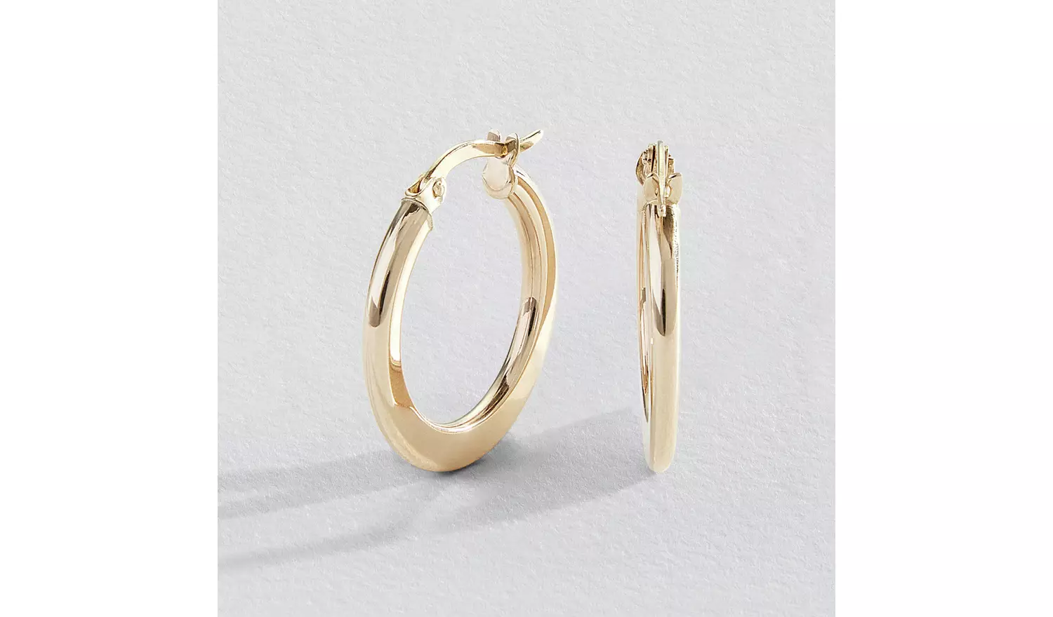 Revere 9ct Yellow Gold Flat Hoop Earrings
