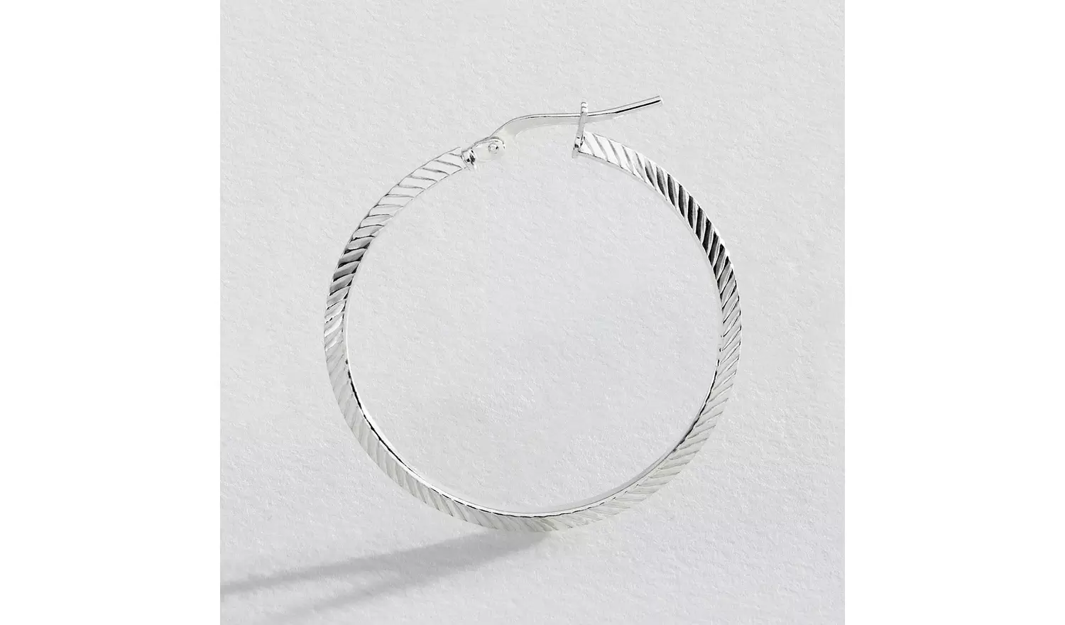 Revere Sterling Silver Diamond-cut Hoop Earrings
