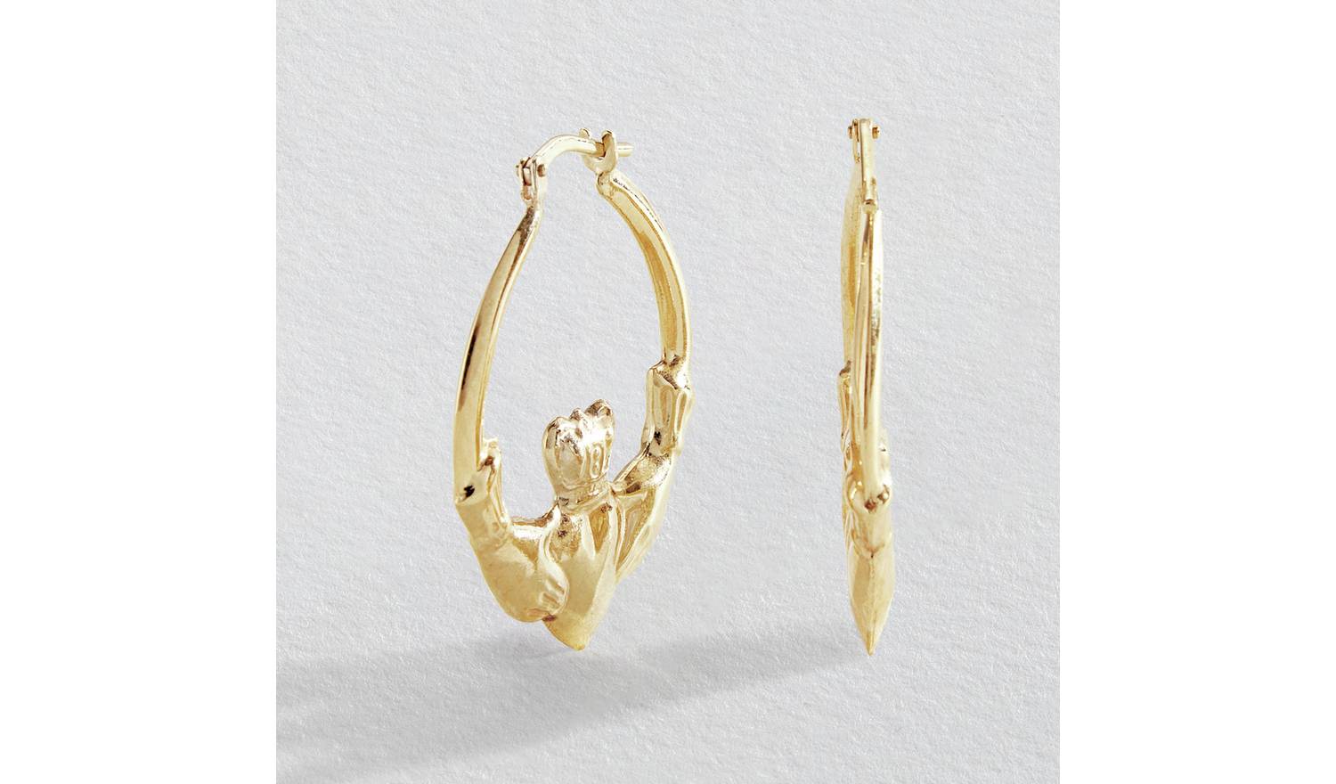 Revere 9ct bonded Gold Sterling Silver Creole Earrings