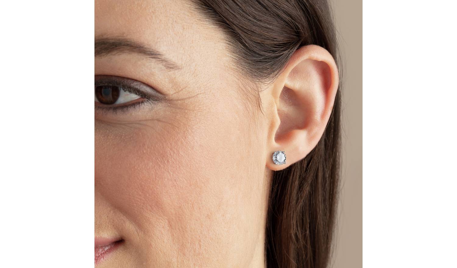 Revere Sterling Silver Round Cubic Zirconia Stud Earrings