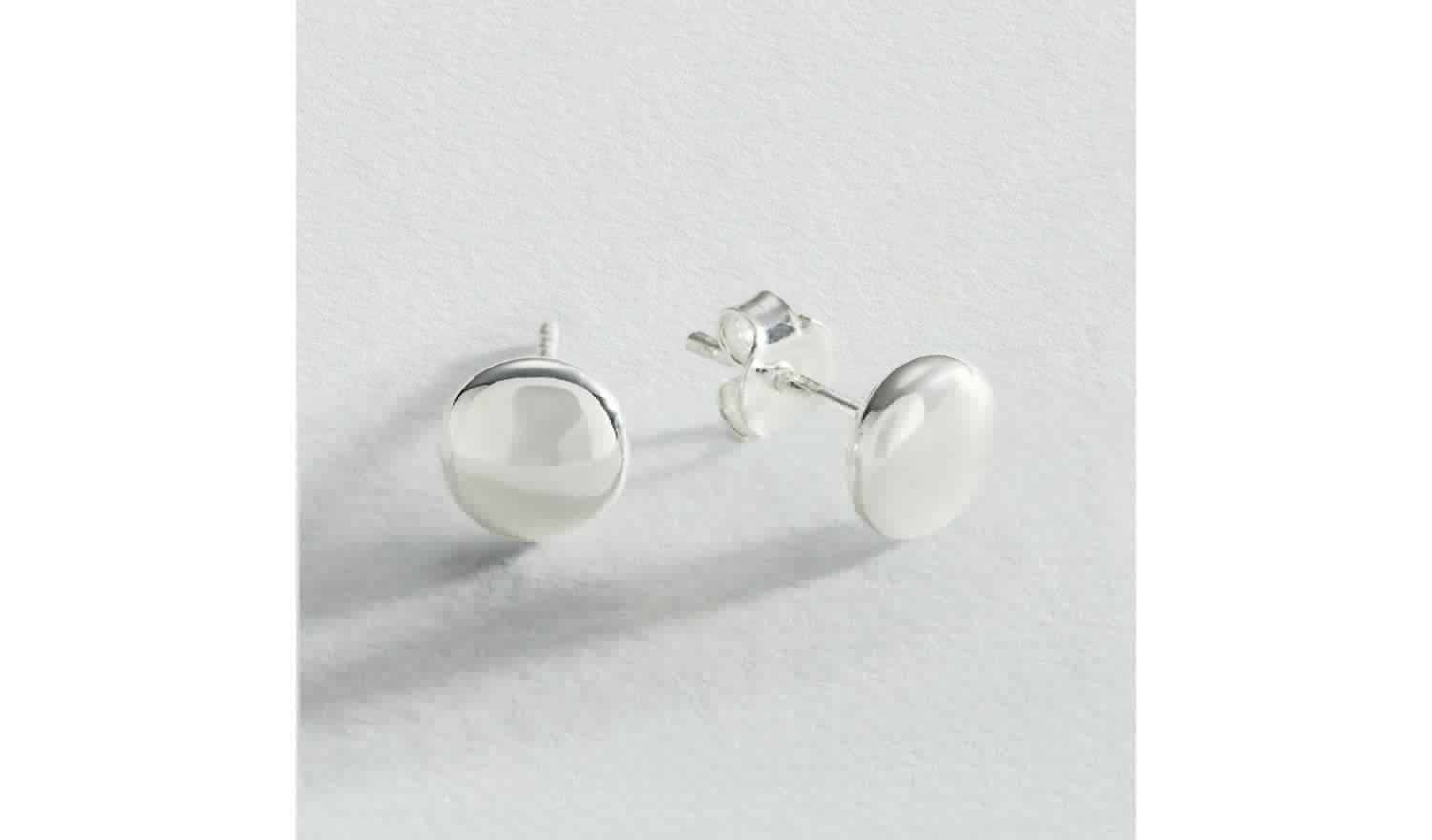 Revere Sterling Silver Button Stud Earrings