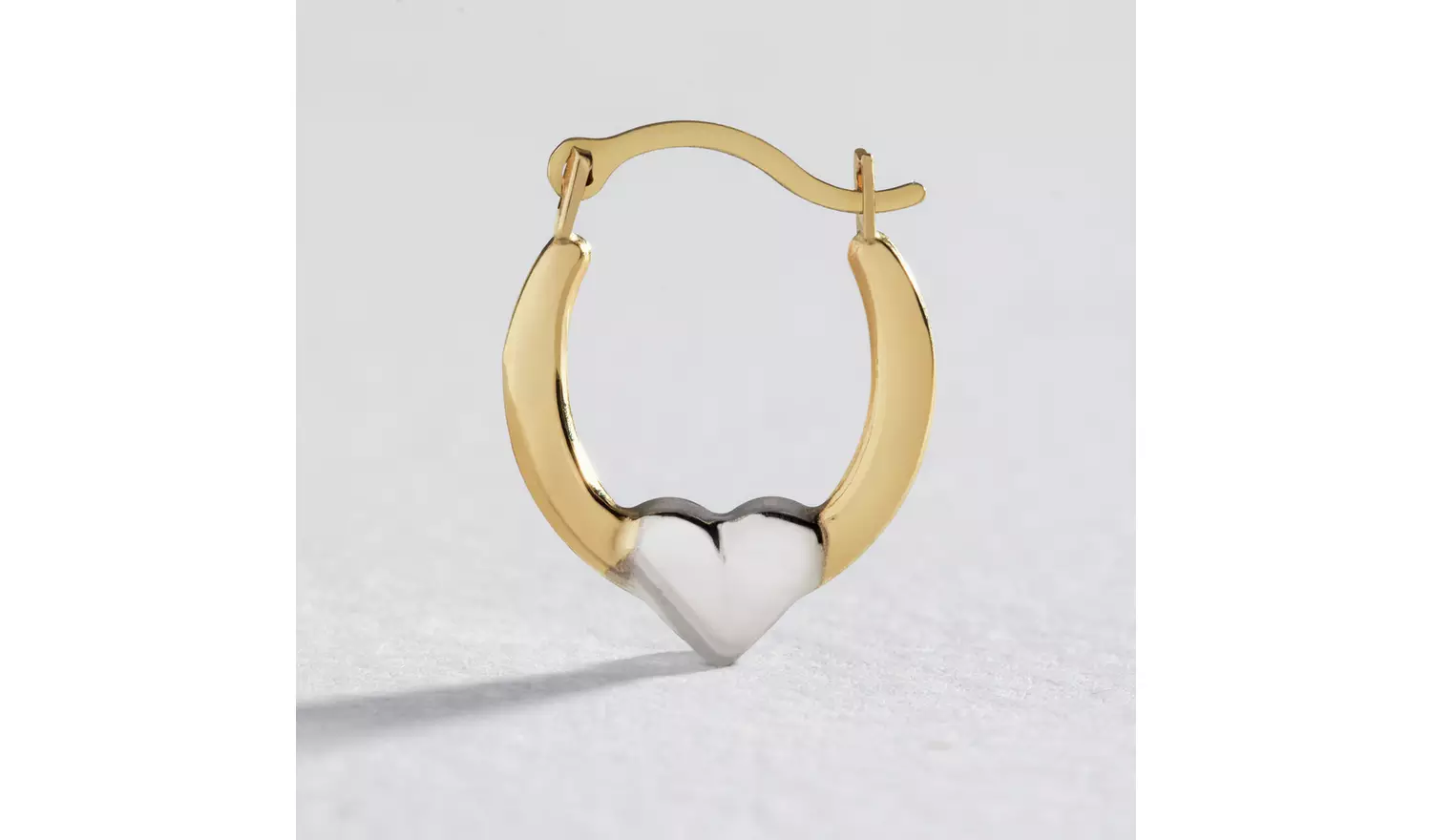 Revere 9ct Yellow Gold Heart Creole Hoop Earrings