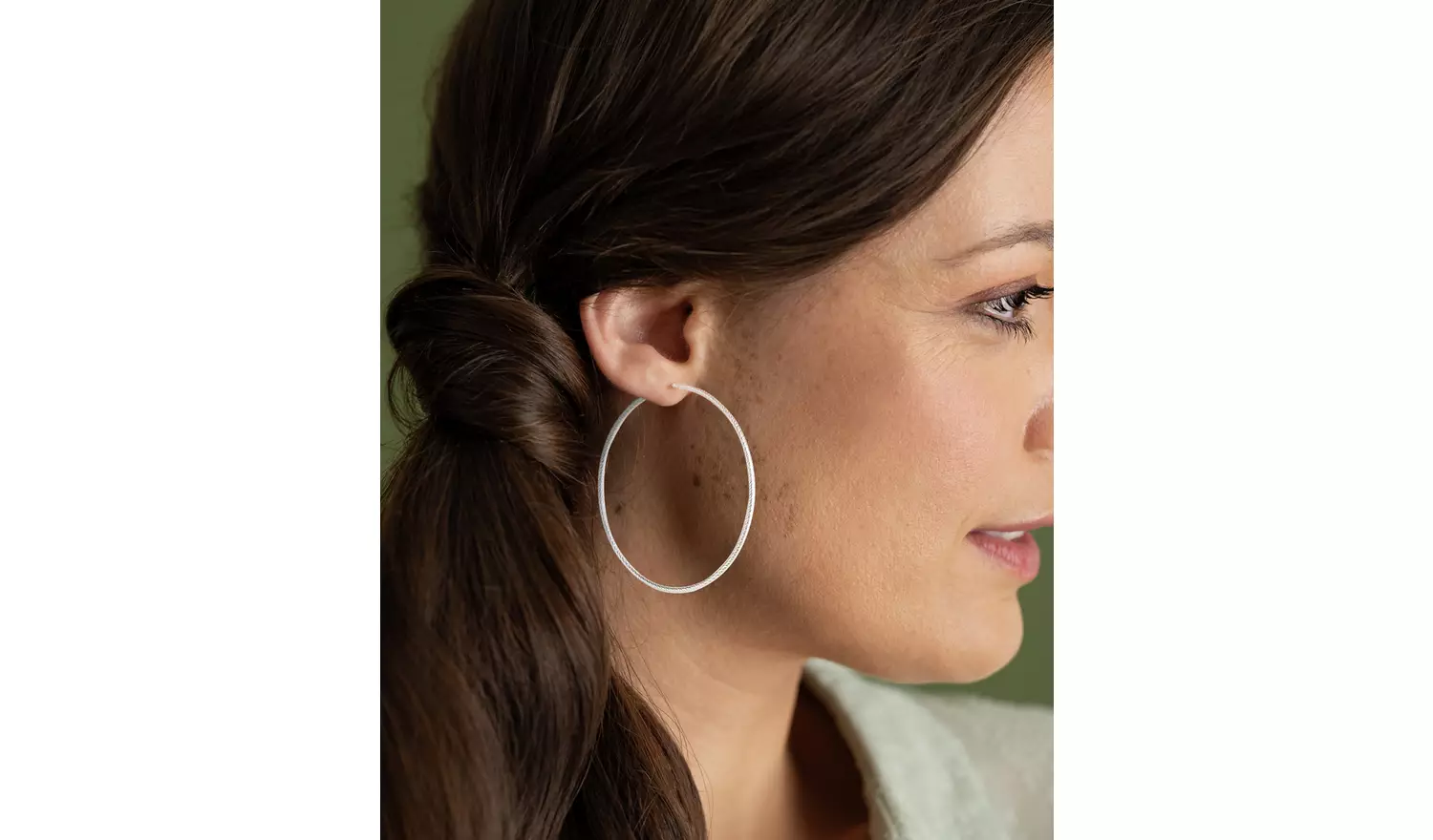 Revere Sterling Silver Diamond Cut Hoop Earrings