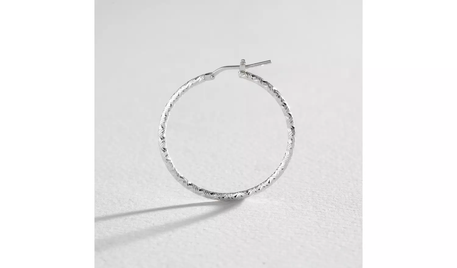 Revere Sterling Silver Diamond Cut 2mm Hoop Earrings
