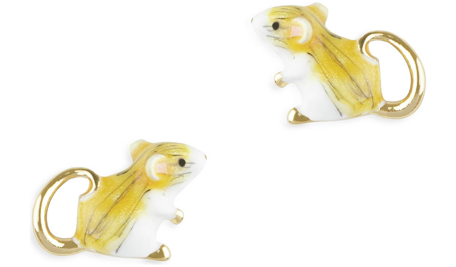 Bill Skinner Hand Painted Mouse Stud Earrings
