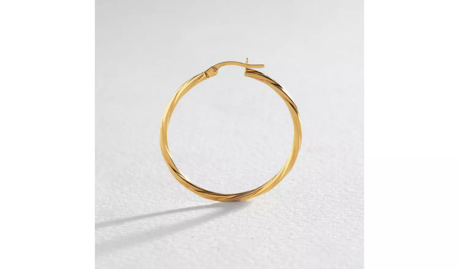 Revere 9ct Gold Twist Creole Hoop Earrings