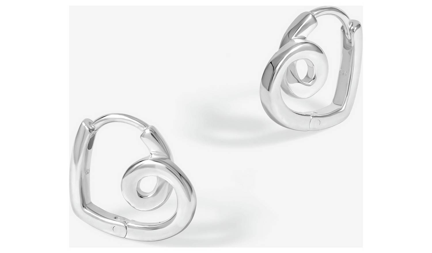 Simply Silver Sterling Silver Swirl Heart Hoop Earrings