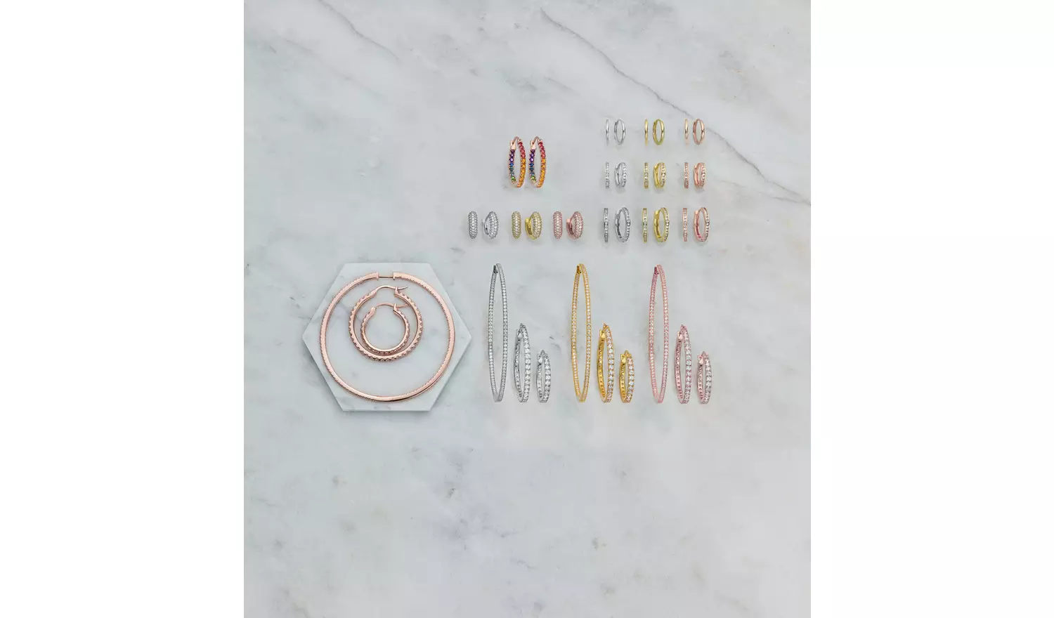 Revere Sterling Silver Cubic Zirconia Hoop Earrings