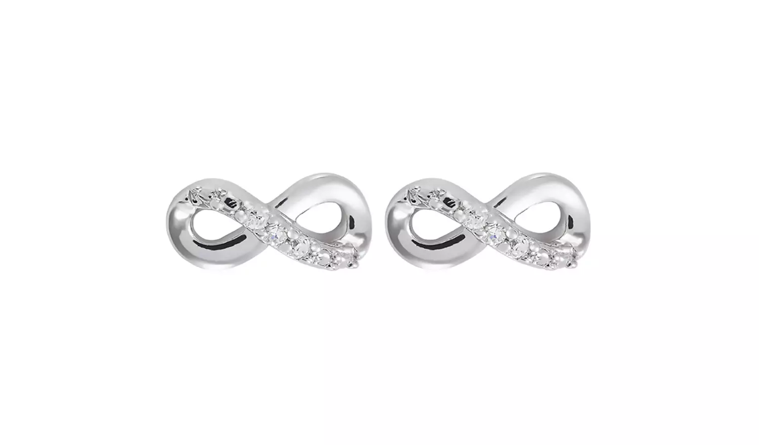 Revere Sterling Silver 0.02ct tw Diamond Infinity Studs