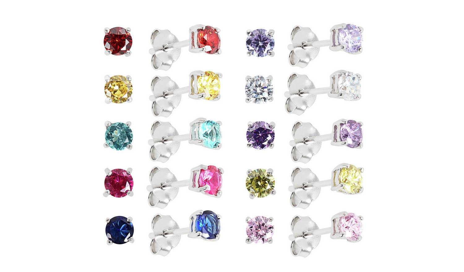 Revere Sterling Silver Stud Earrings Set of 10