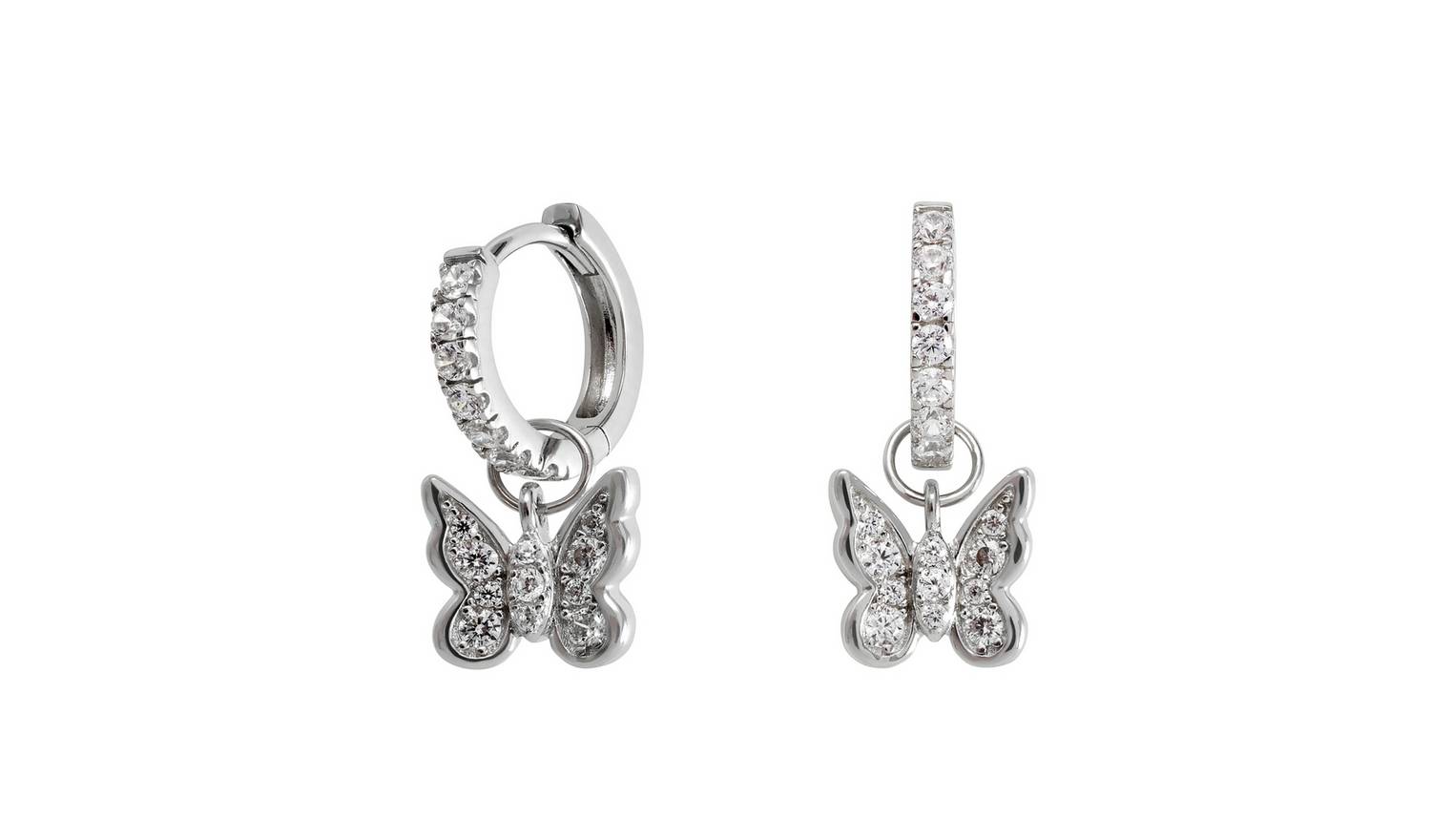 Revere Sterling Silver Butterfly Huggie Hoop Earrings