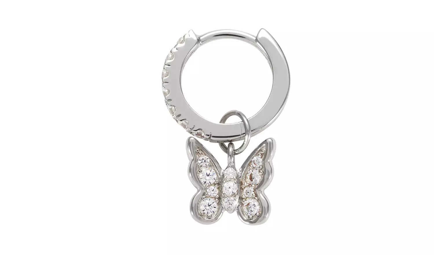 Revere Sterling Silver Butterfly Huggie Hoop Earrings