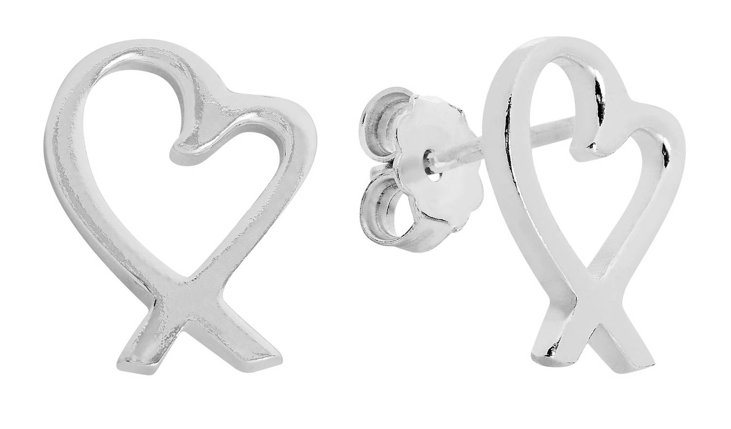 Revere Sterling Silver Heart Stud Earrings