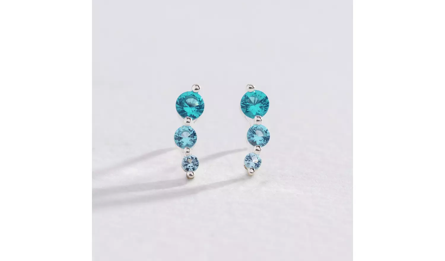 Revere Sterling Silver Blue Cubic Zirconia Stud Earrings