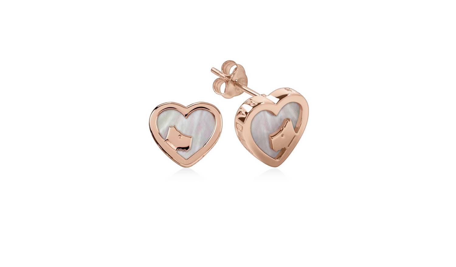 Radley Heart Pearl 18ct Rose Goldplated Sterling Silver Stud