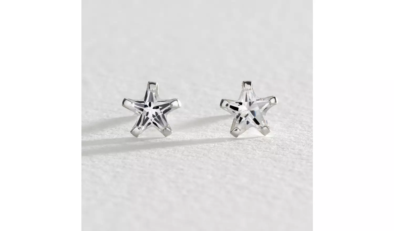 Revere Cubic Zirconia Sterling Silver Star Stud Earrings