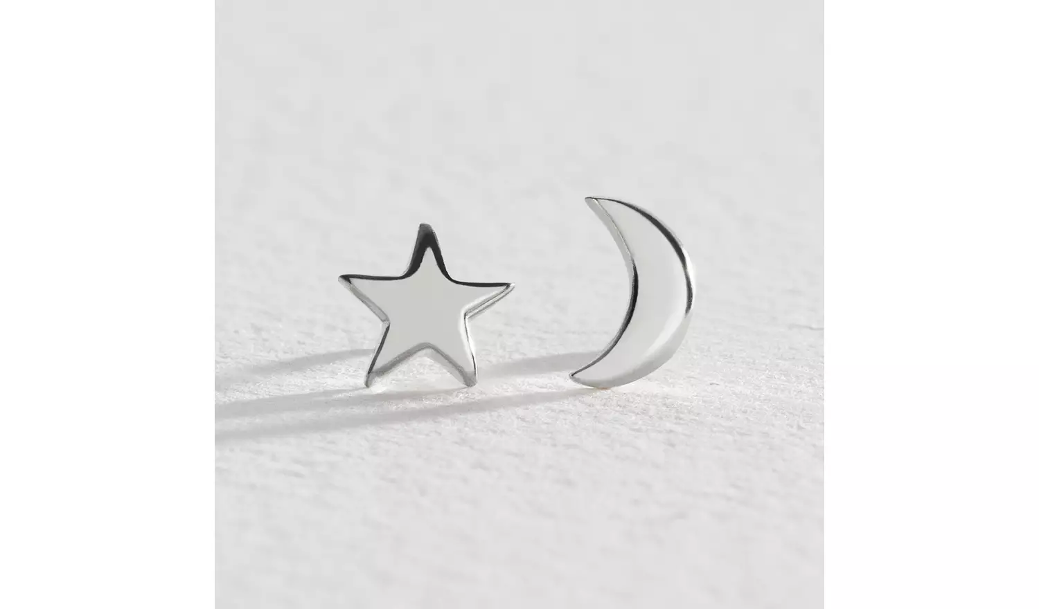 Revere Sterling Silver Moon and Star Stud Earrings