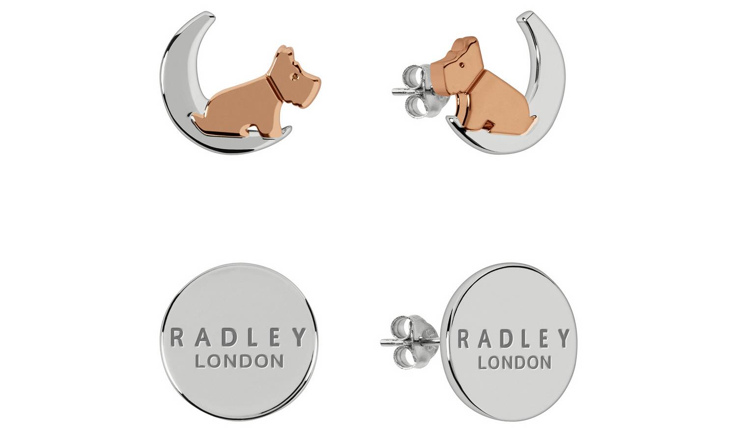 Radley 18ct Rose Gold Silver Plated Celestial Stud Earrings