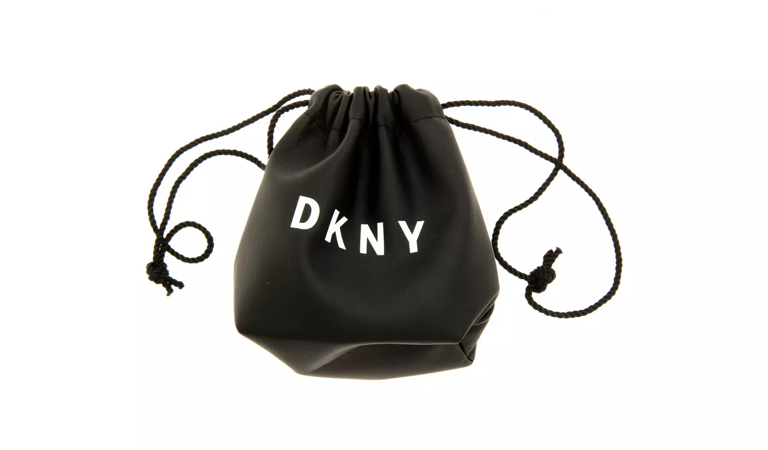 DKNY Silver Plated Crystal Logo Drop Earrings