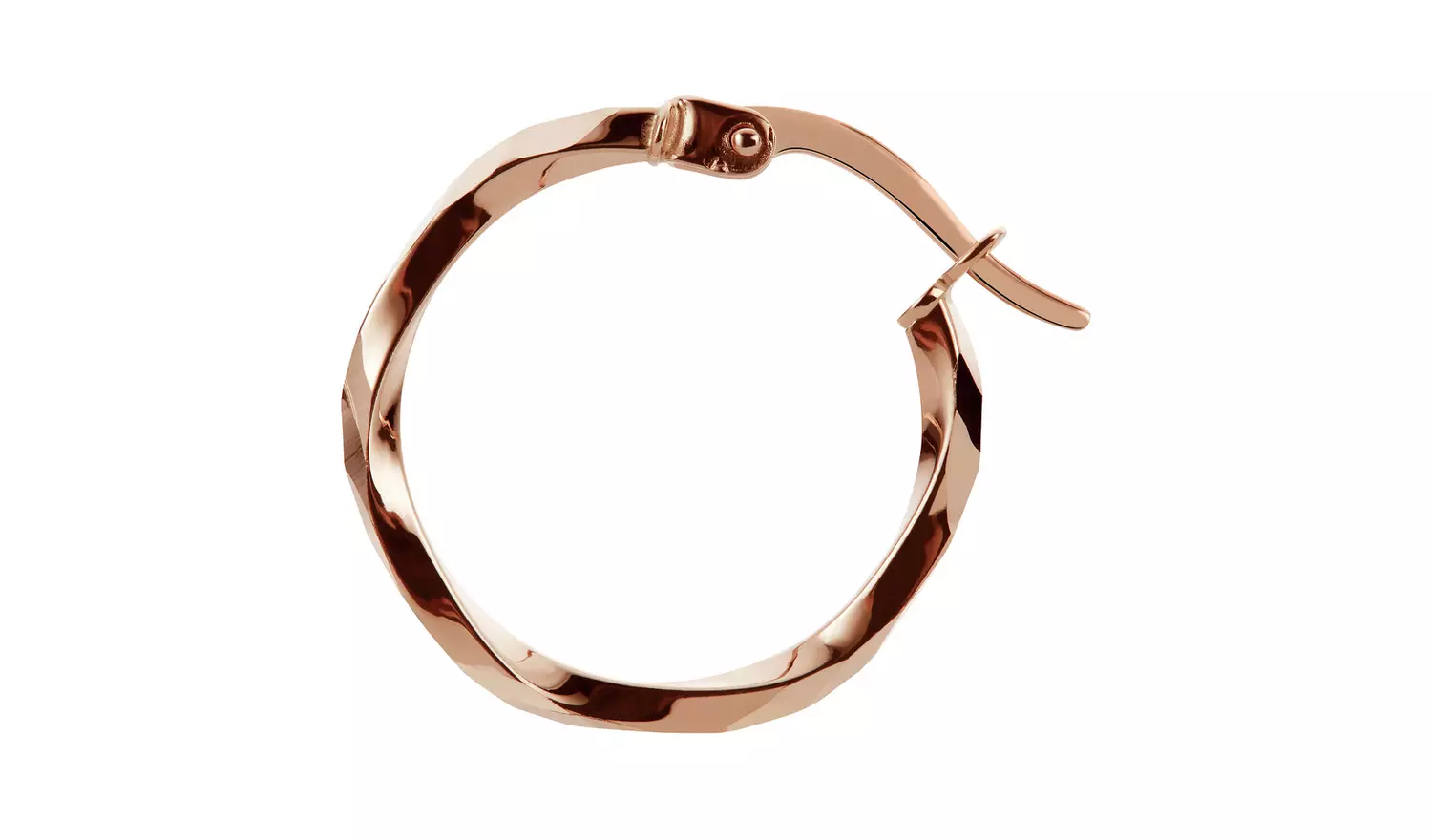 Revere 9ct Rose Gold Twisted Hoop Earrings