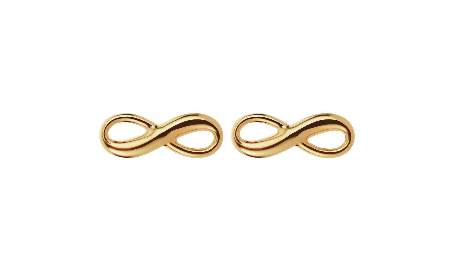 Revere 9ct Yellow Gold Infinity Stud Earrings