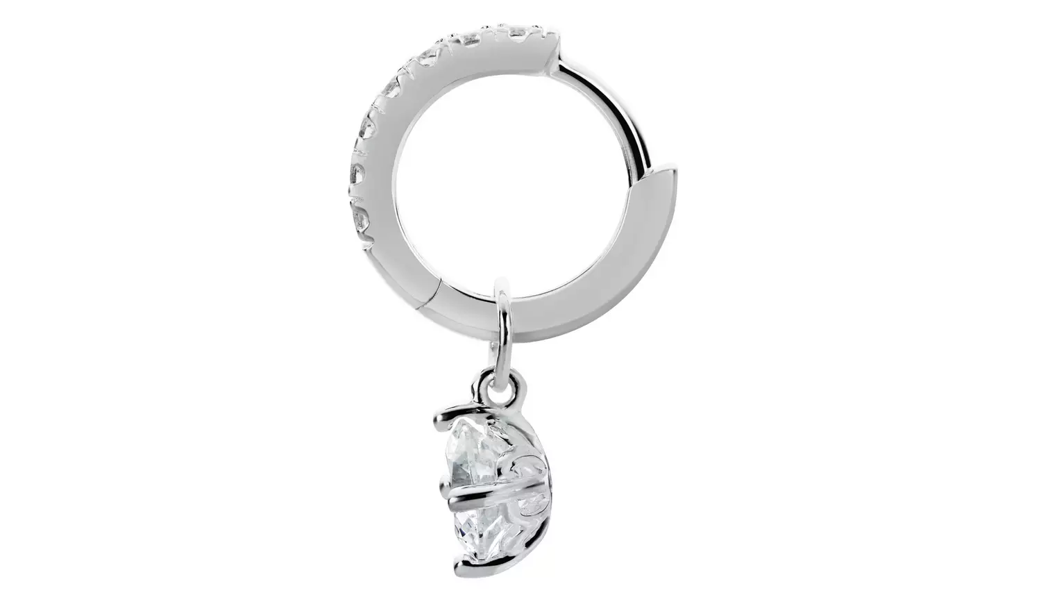 Revere Sterling Silver Cubic Zirconia Huggie Hoop Earrings