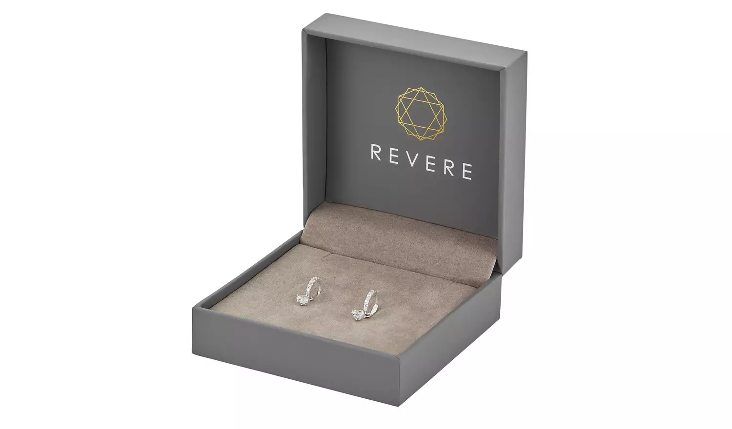 Revere Sterling Silver Cubic Zirconia Huggie Hoop Earrings