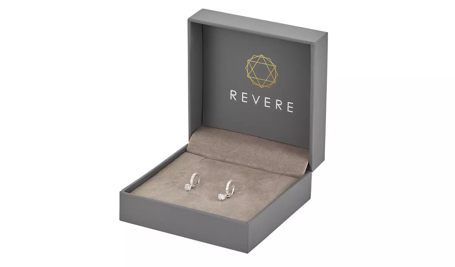 Revere Sterling Silver Cubic Zirconia Huggie Hoop Earrings