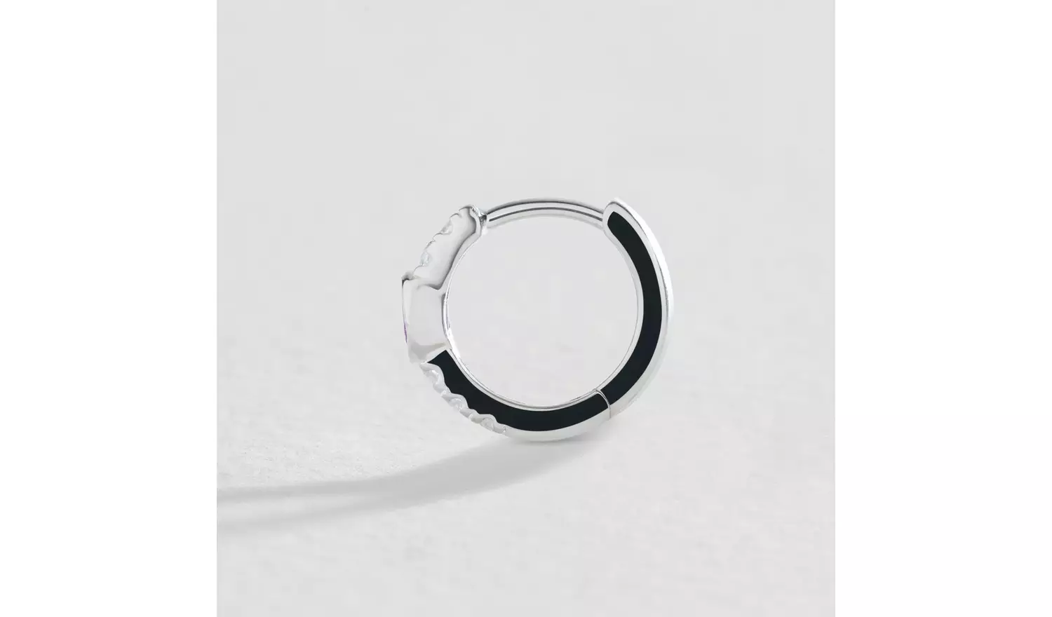 Revere Sterling Silver Cubic Zirconia Huggie Hoop Earrings