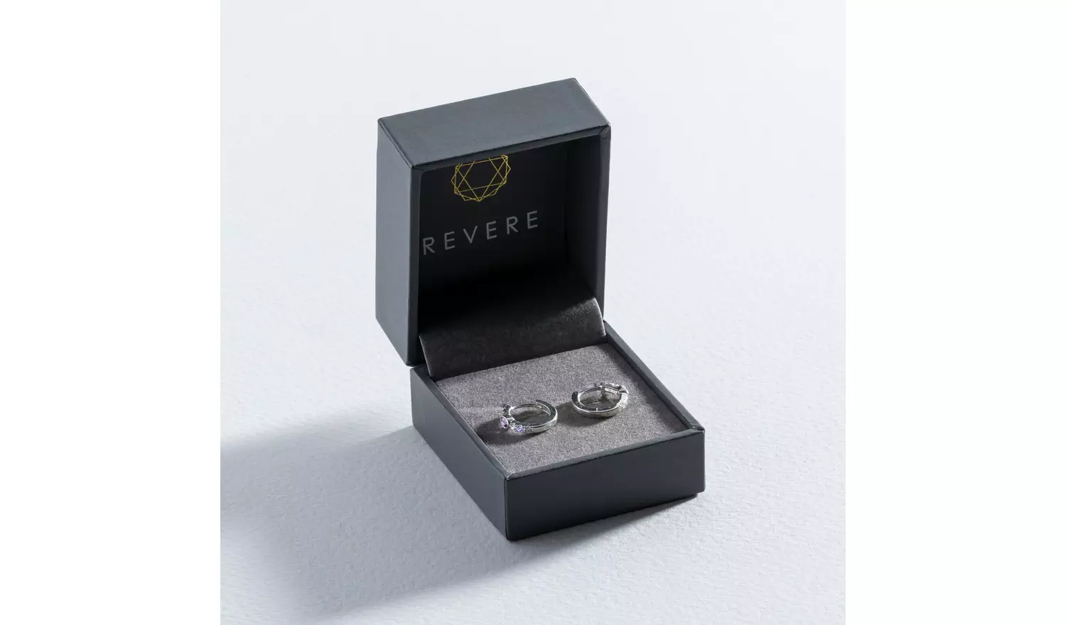 Revere Sterling Silver Cubic Zirconia Huggie Hoop Earrings