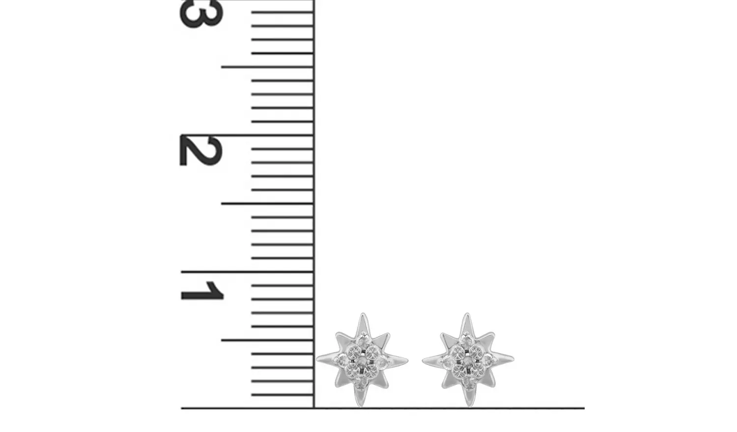 Revere Sterling Silver 0.05ct Diamond Star Stud Earrings