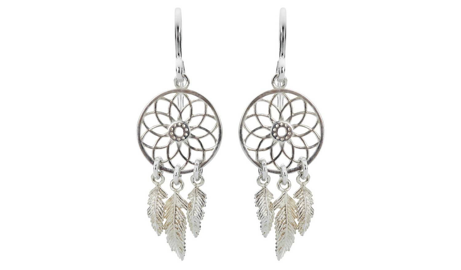 Revere Sterling Silver Dreamcatcher Drop Earrings
