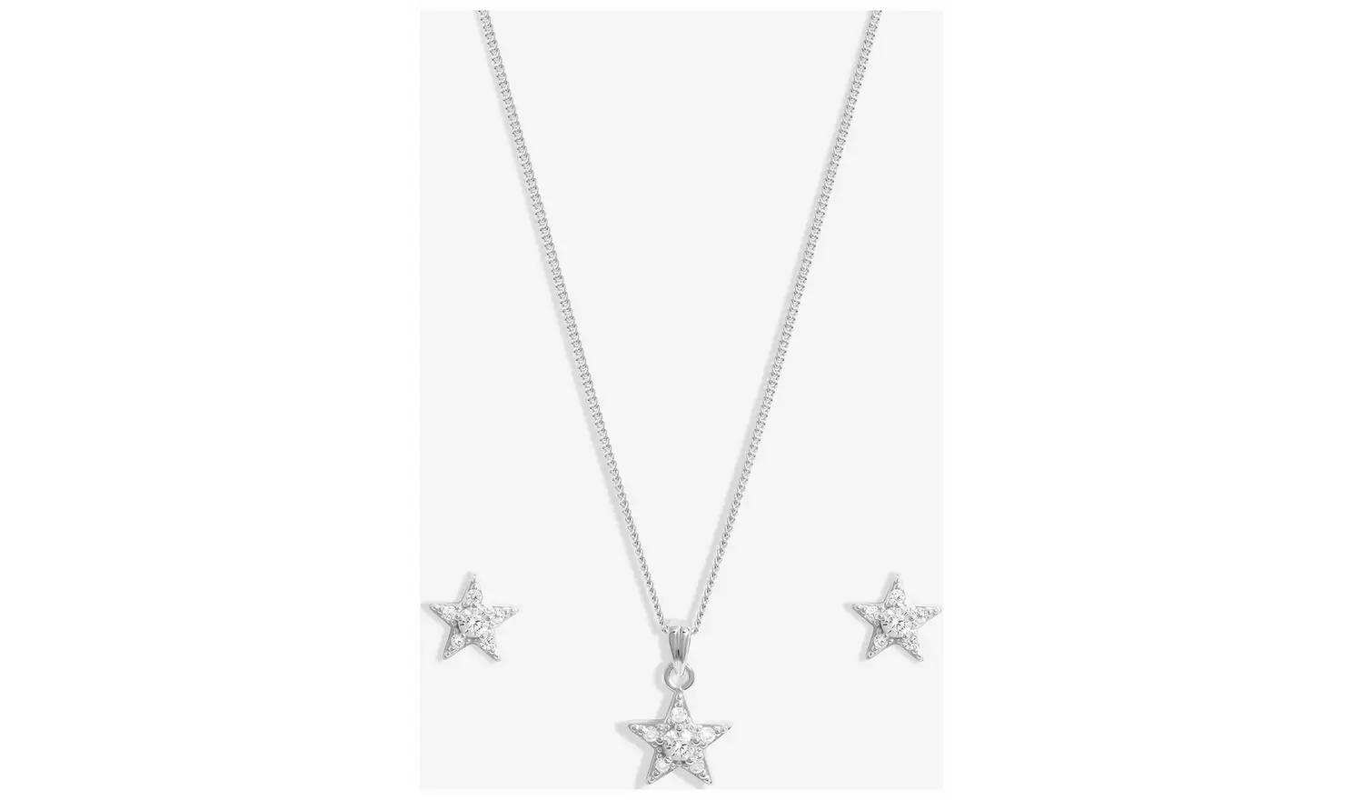 Simply Silver Cubic Zirconia Celestial Pendant & Earring Set