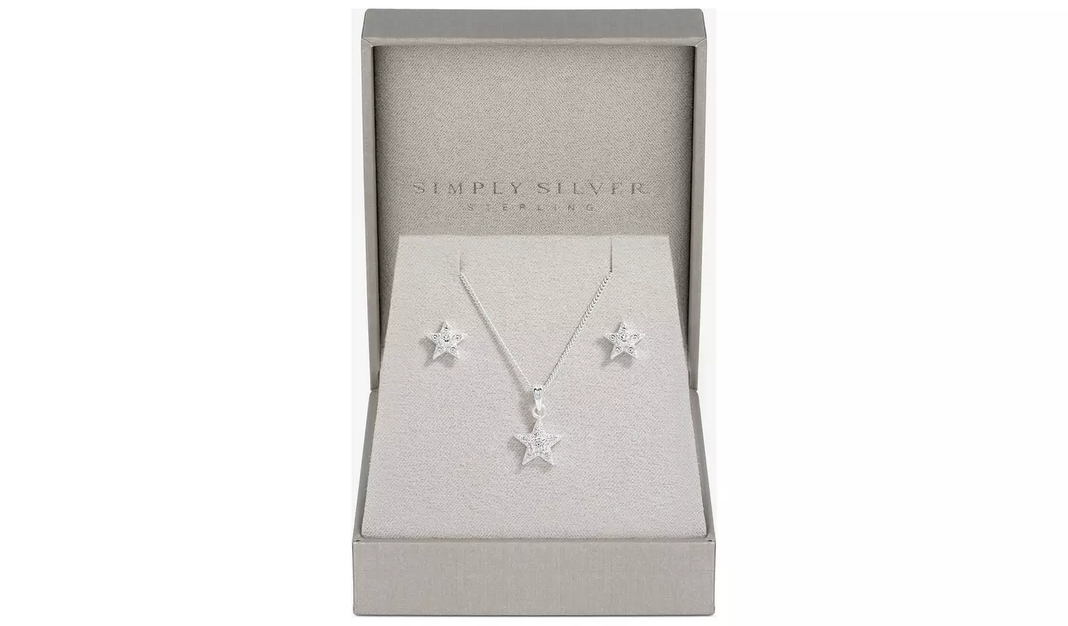 Simply Silver Cubic Zirconia Celestial Pendant & Earring Set
