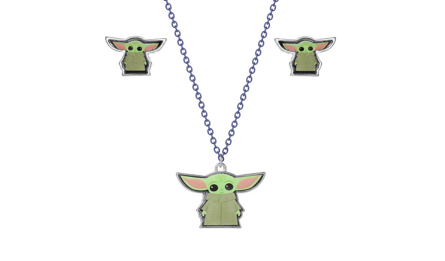 Disney Star Wars Baby Yoda Mandalorian Pendant and Studs Set