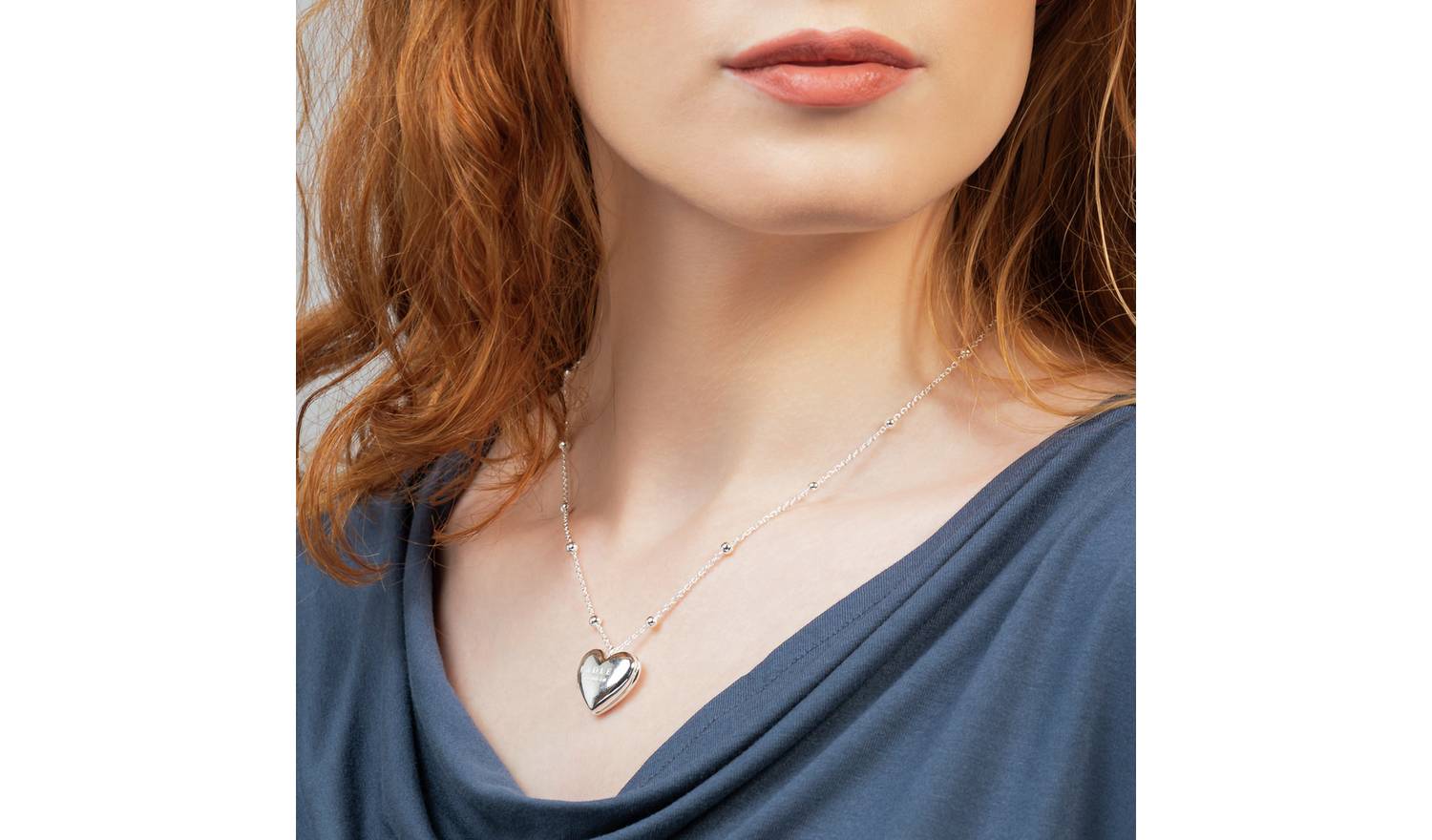 Radley Silver Plated Bobble Chain Heart Locket Necklace