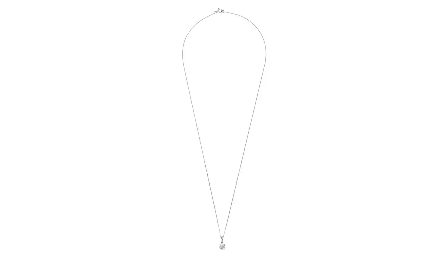 Revere 9ct White Gold 4 Claw Pendant Necklace