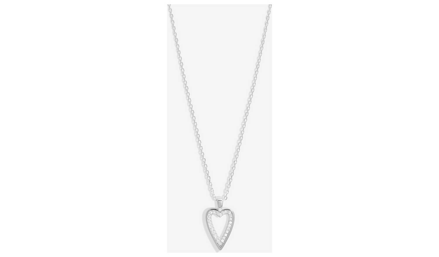 Simply Silver Sterling 925 Cubic Zirconia Heart Pendant