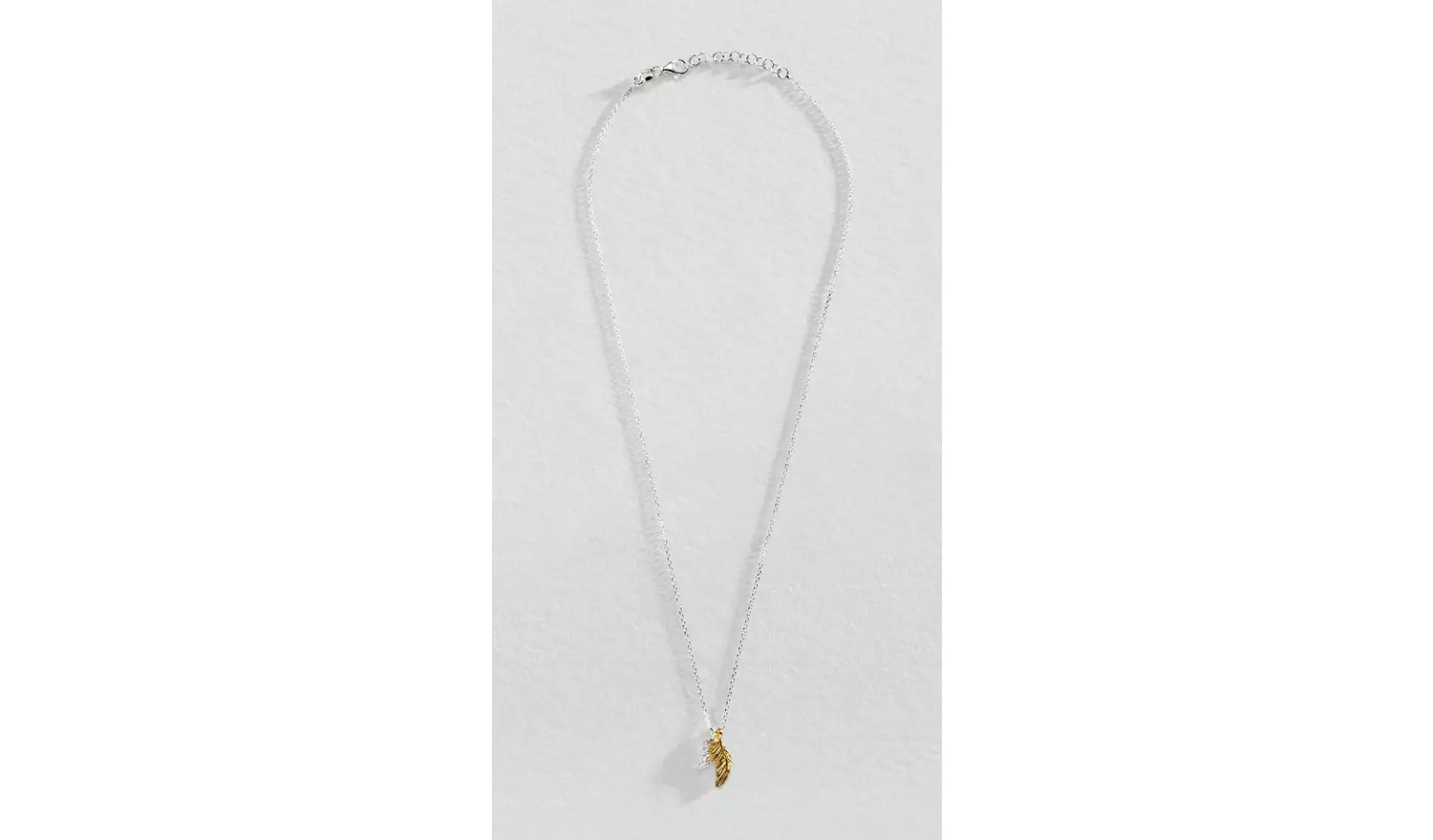 Revere Sterling Silver Two Tone Feather Necklace