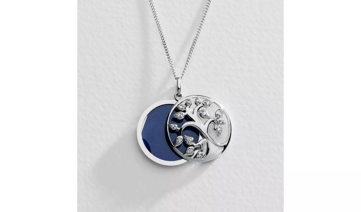 Moon & Back Silver Tree of Life Sliding Locket