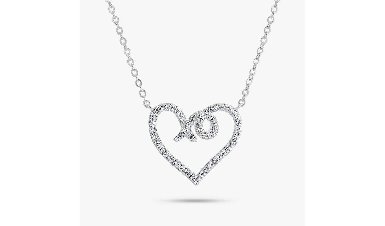 Revere Sterling Silver XO Heart Pendant Necklace