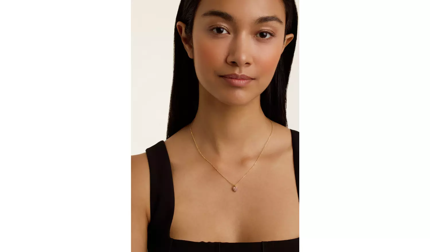 Ted Baker Pink Crystal Pave Heart Pendant Necklace