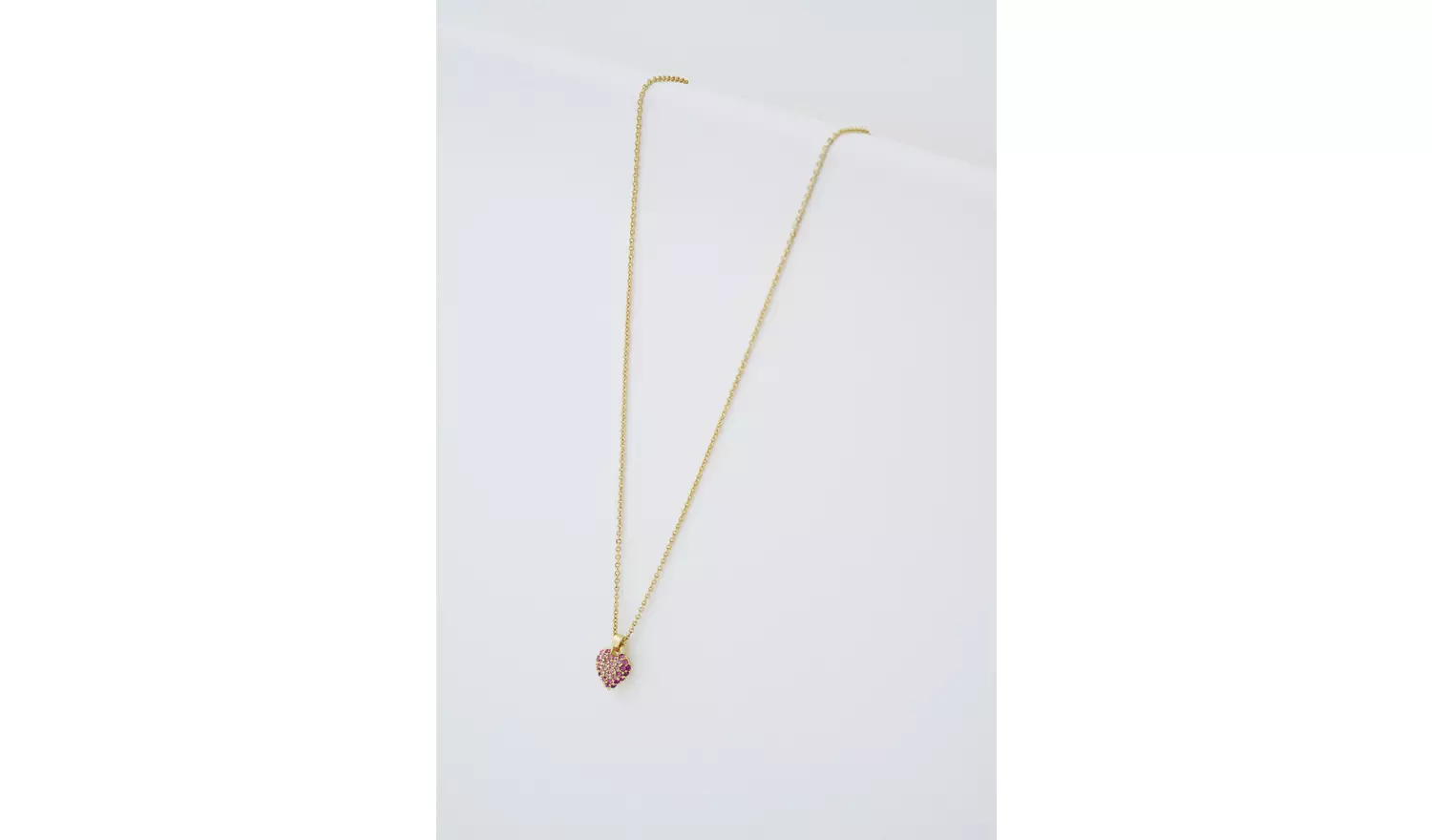 Ted Baker Pink Crystal Pave Heart Pendant Necklace