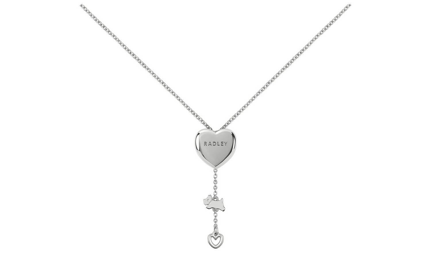 Radley Silver Plated Heart Lariat Necklace