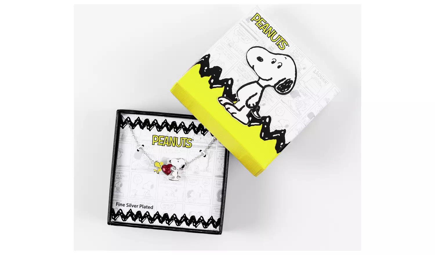 Peanuts Snoopy & Woodstock Heart Charm Necklace