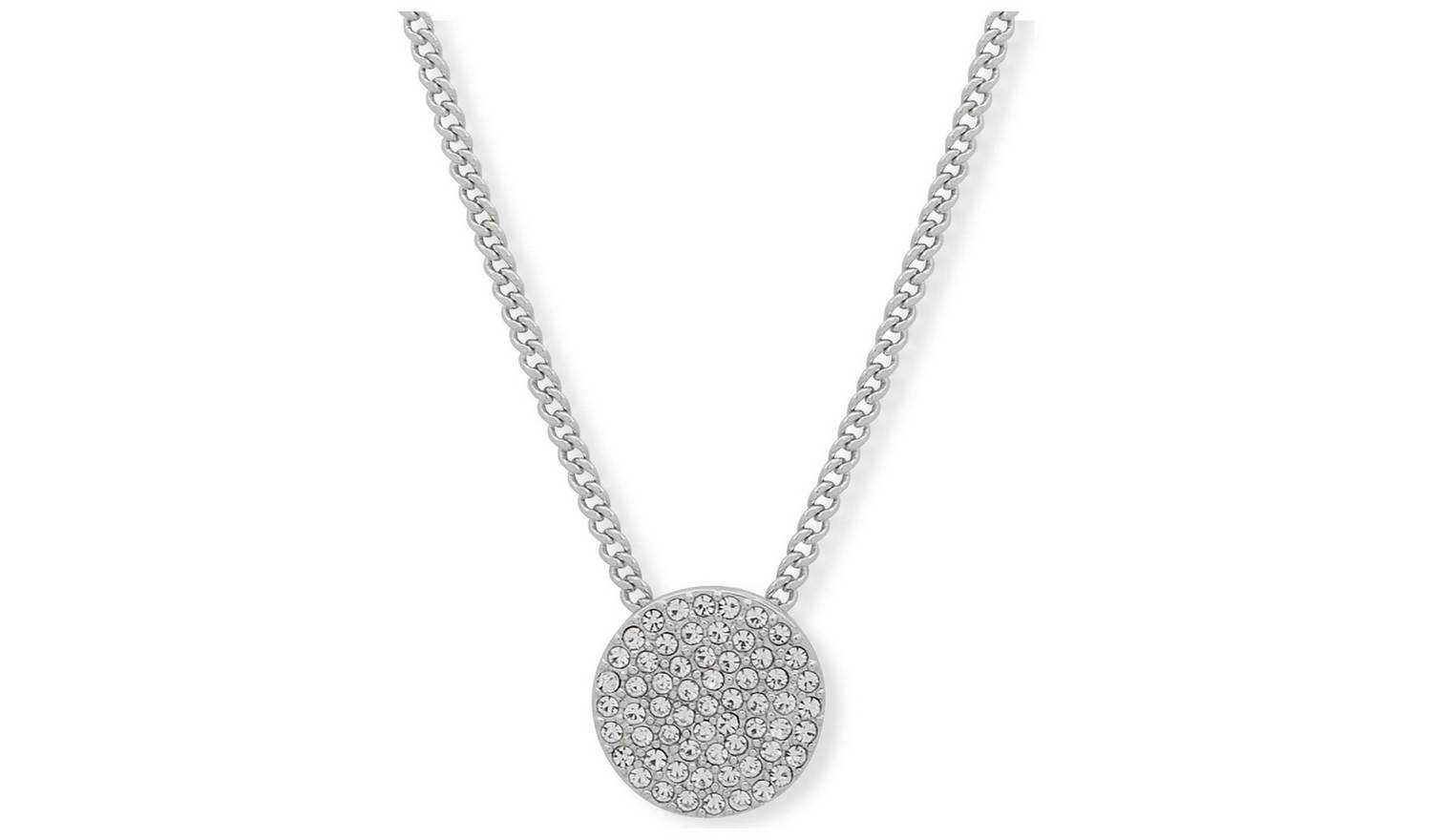 DKNY Pave Crystal Silver Colour Pendant Necklace