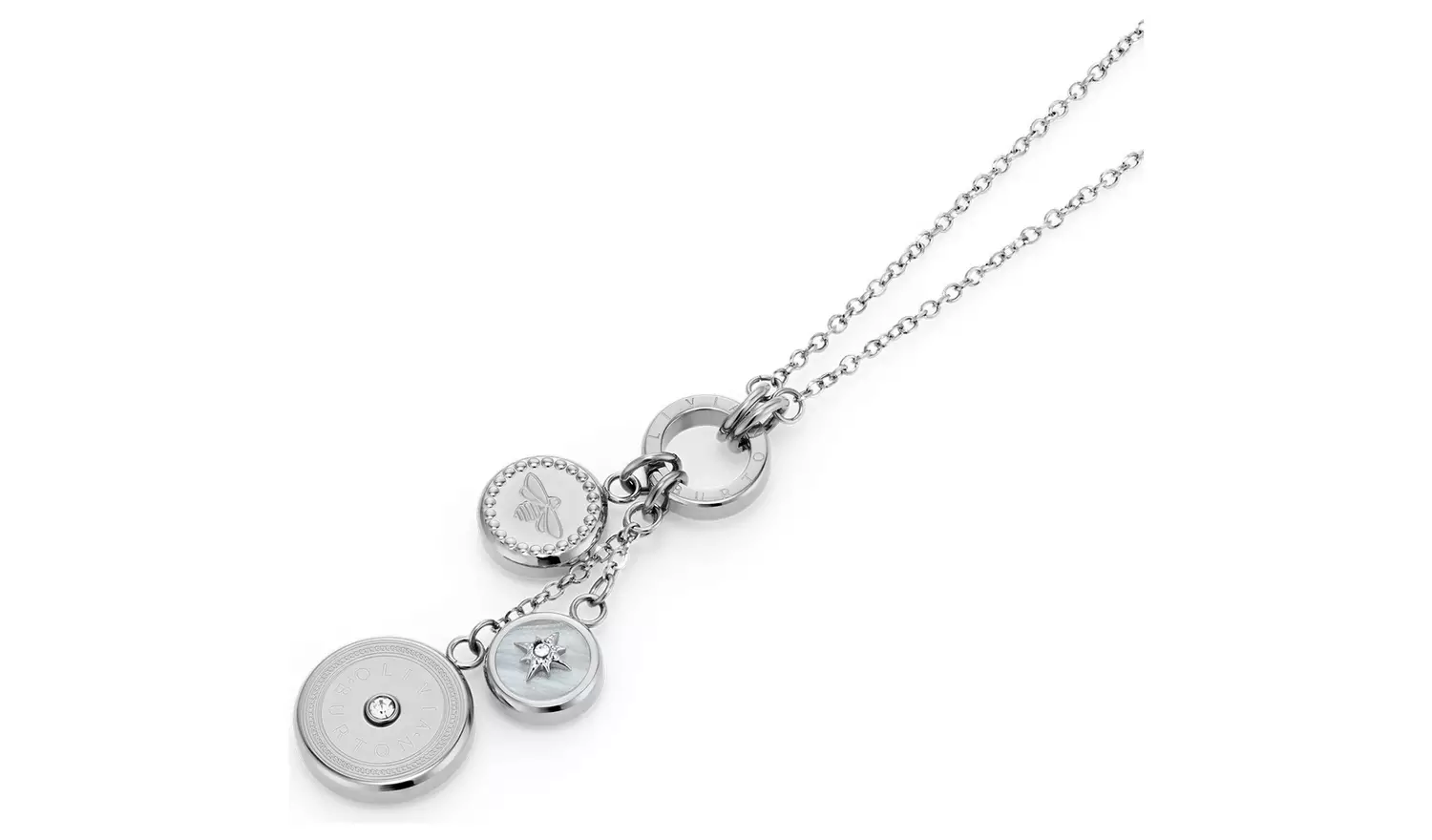 Olivia Burton Stainless Steel Disc Charm Necklace