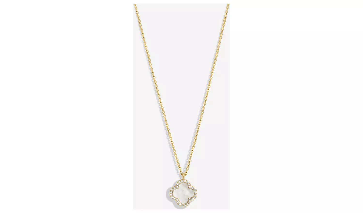Jon Richard Mother of Pearl Clover Pendant Necklace