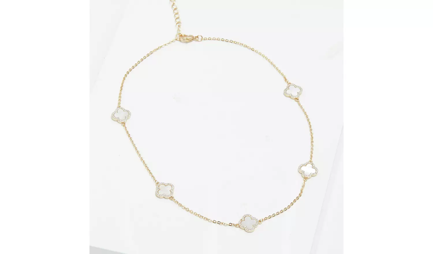 Jon Richard Gold Plated Mother of Pearl Clover Necklace