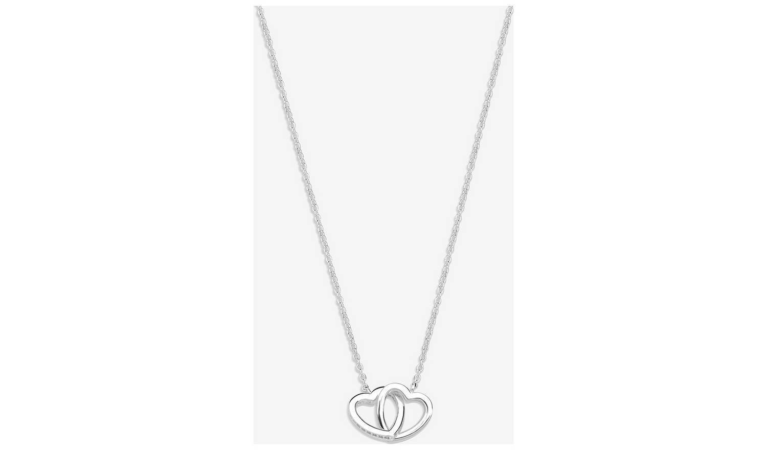 Simply Silver Sterling Silver Interlink Heart Necklace